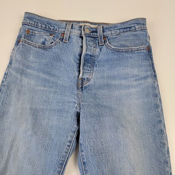 Levi’s 501 Distressed Jeans Womens‎ 27x24 Washed Button Wedgie Straight Stretch - Picture 2 of 15